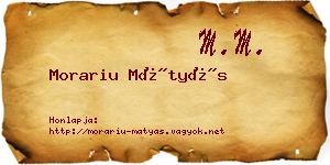 Morariu Mátyás névjegykártya